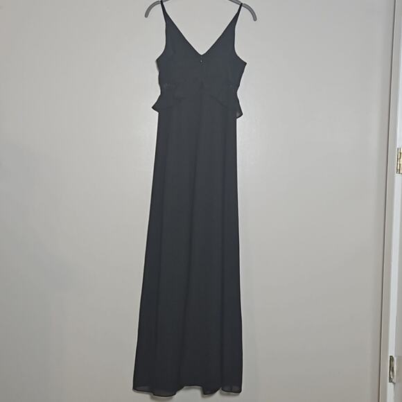 BCBGMAXAZRIA Black Full Length Strappy Gown Sz 0 - Picture 6 of 6